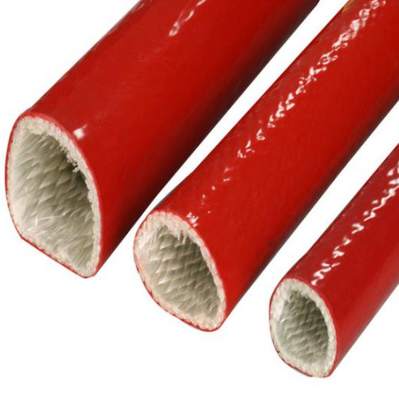 Mangueira Sleeving e cabo da fibra de vidro vermelha de alta temperatura da borracha de silicone