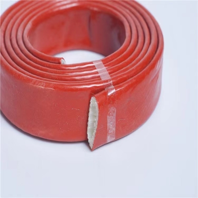 Luva Sleeving do cabo do silicone da fibra de vidro revestida de alta temperatura do silicone