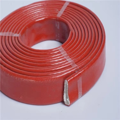 Luva Sleeving do cabo do silicone da fibra de vidro revestida de alta temperatura do silicone