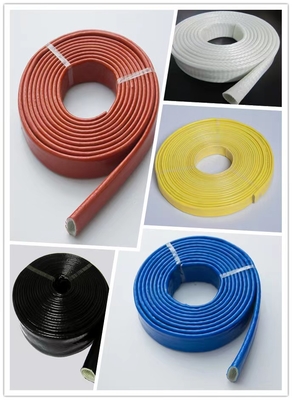 Da fibra de vidro resistente da borracha de silicone da chama isolação térmica Sleeving não prejudicial