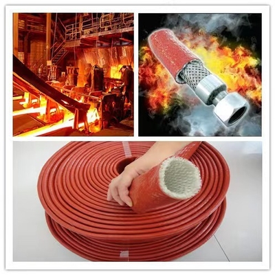 A borracha de silicone da resistência da chama revestiu a isolação térmica Sleeving da fibra de vidro