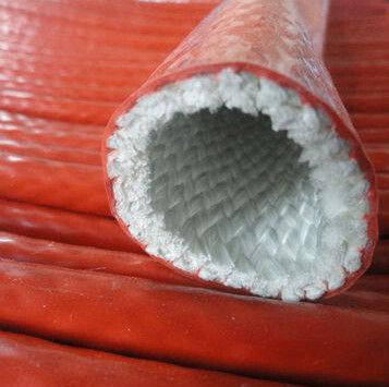 A borracha de silicone da resistência da chama revestiu a isolação térmica Sleeving da fibra de vidro