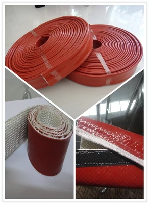Fibra de vidro de alta temperatura da proteção trançada com a borracha de silicone revestida